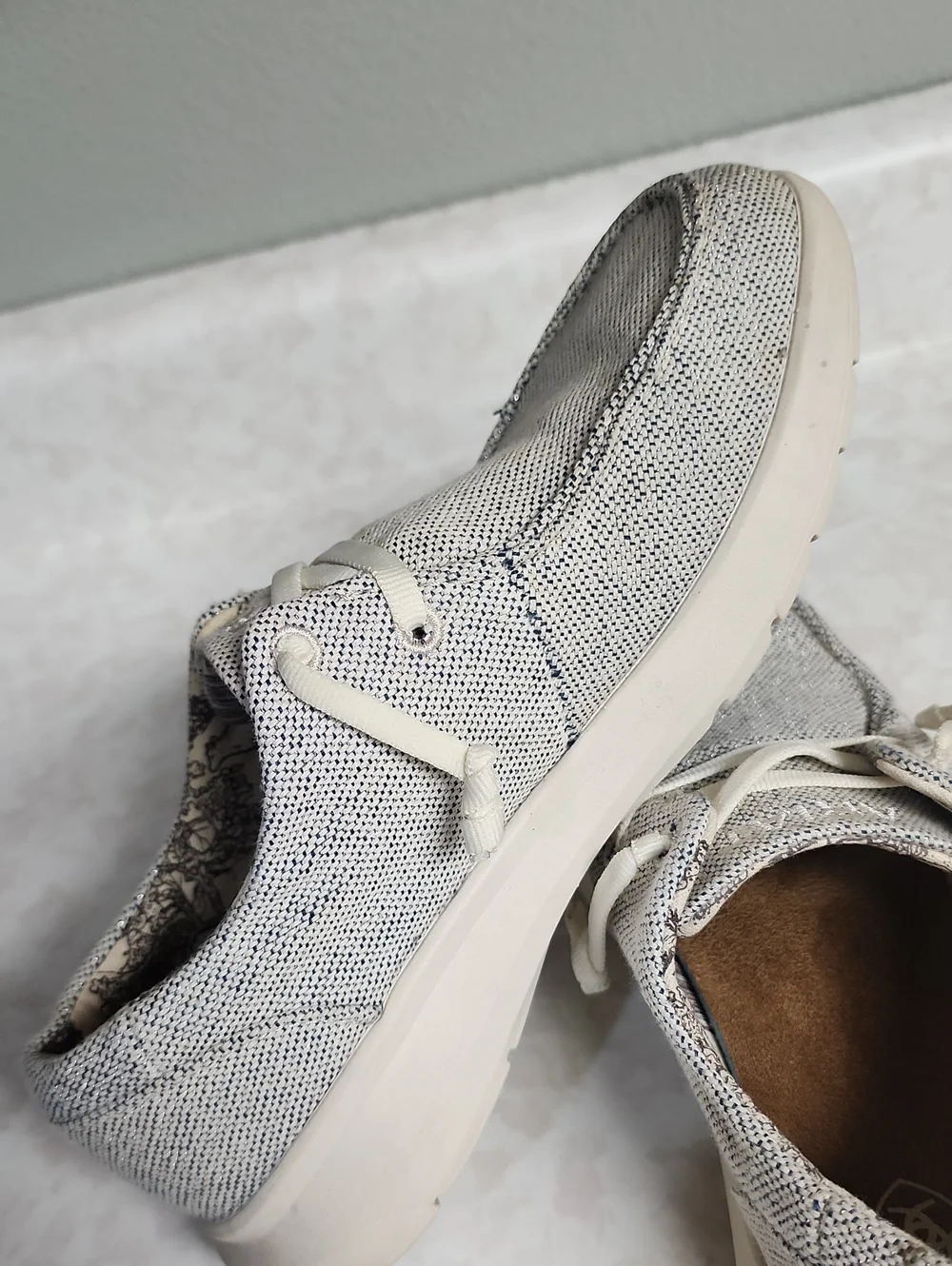 Ariat Light Gray Knit Casual Loafers - Comfort Slip-Ons womens 6 number 3551